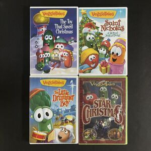Veggie Tales DVD Lot Christmas Themed Set of 4, One New Three Used